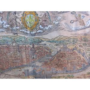 Cosmographia Universalis Sebastian Münster Florenz Firenze Florence XVI  Vue Ville Gravure 