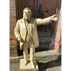 Gabriel PECH (Albi 1854 - 1930) Maquette ou Plâtre Atelier Statue Jean Jaurès Carmaux Tarn 