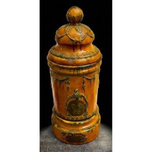 Poêle en Céramique de Majorque (Baléares) en Faience Glacurée vers 1900