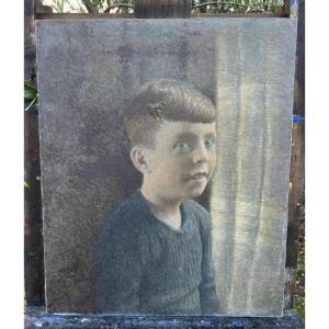 Portrait Of A Young Boy: Pointillist, Pointillism, 1920–30, Oil On Canvas, Signed