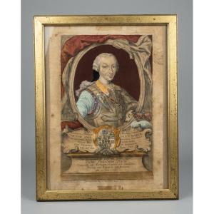 Portrait Prince Victor Amedée III Roi de Piémont Sardaigne XVIIIe siècle Gravure H.Sperling
