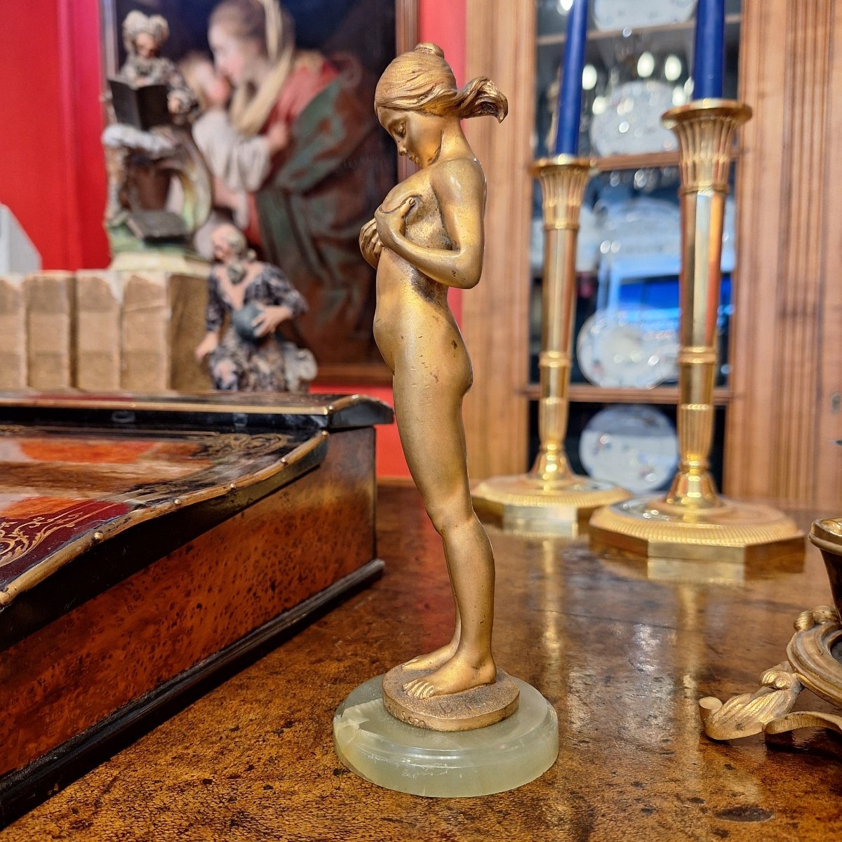 Antoine BOFILL (1875-1939) — La Comparaison — Bronze doré-photo-1