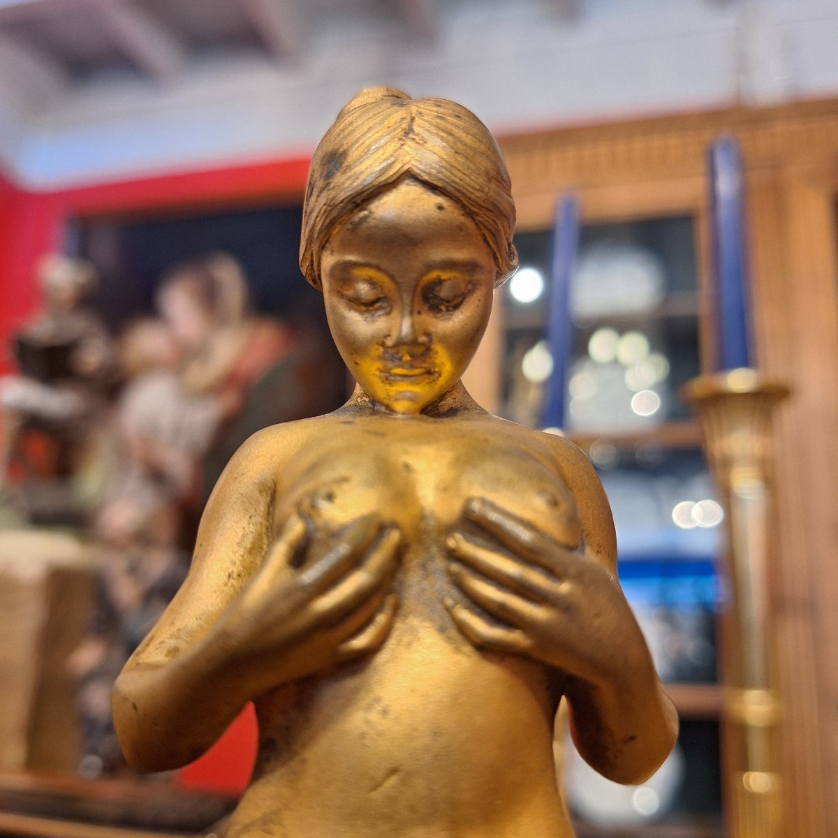 Antoine BOFILL (1875-1939) — La Comparaison — Bronze doré-photo-4