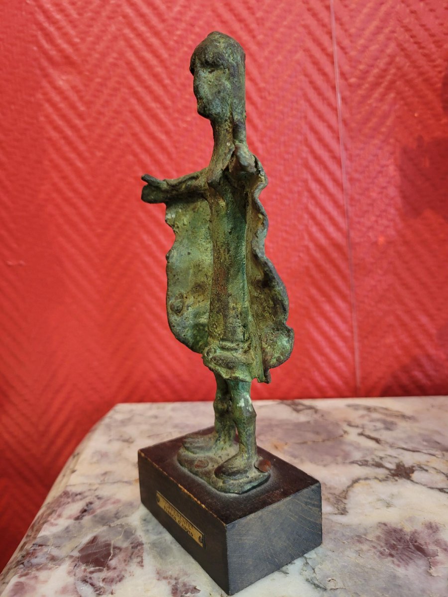 Franco d'Aspro (1911-1995)-"offerente", Bronze Sculpture With Excavated Patina.-photo-4