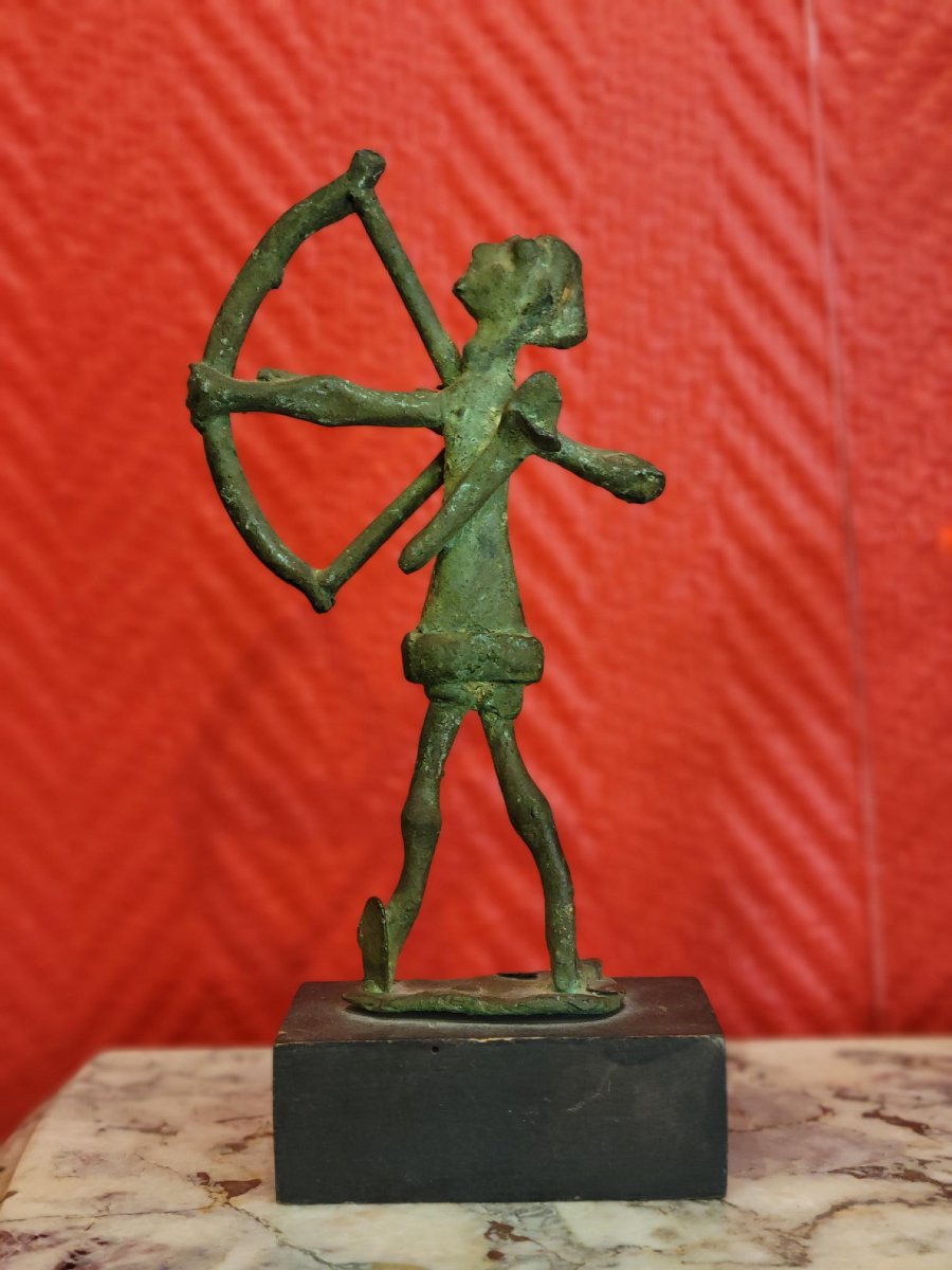 Franco d'Aspro (1911–1995)—"arciere," Bronze Statuette With An Excavated Patina, Circa 1950.-photo-3