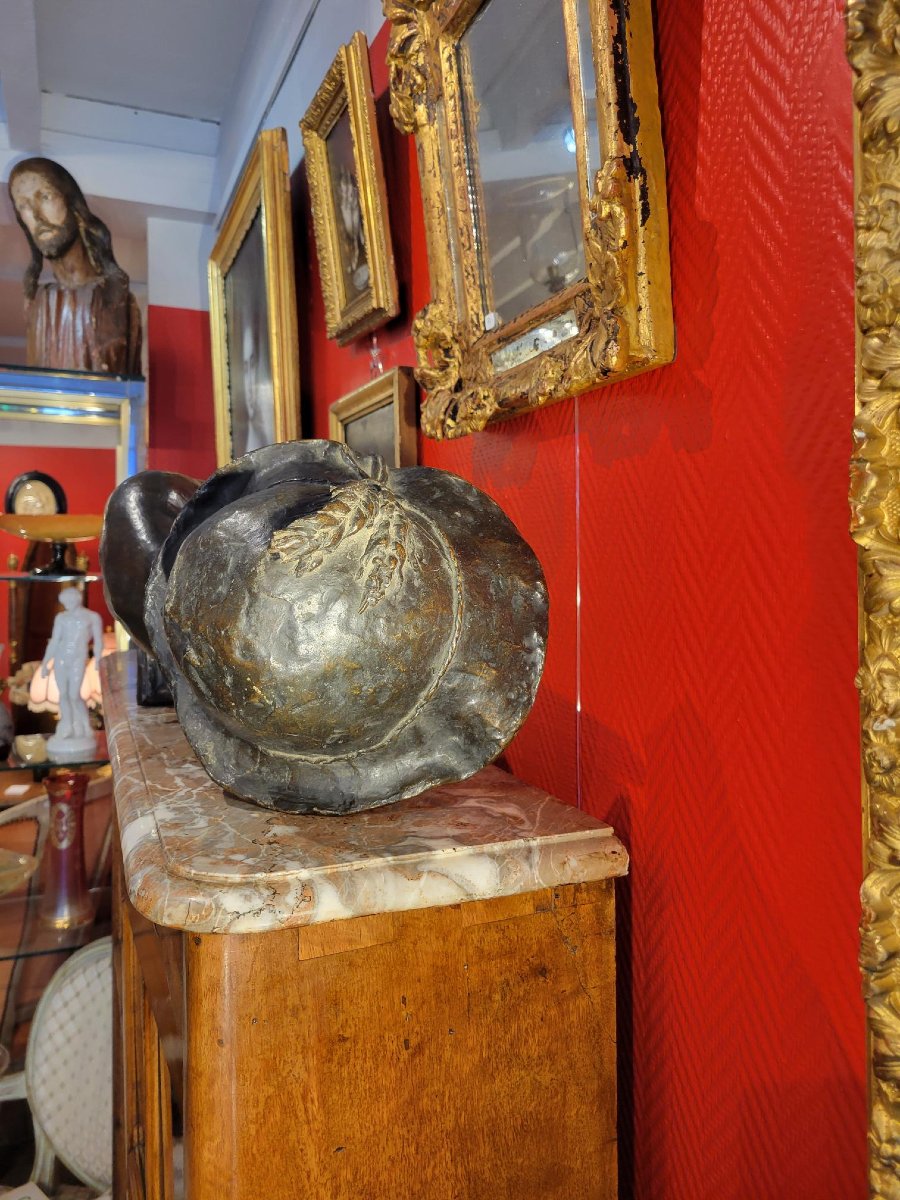 Emilio MARSINI, "Il Bricconcello" (le petit chenapan), buste en bronze à patine noire, 1880-photo-5