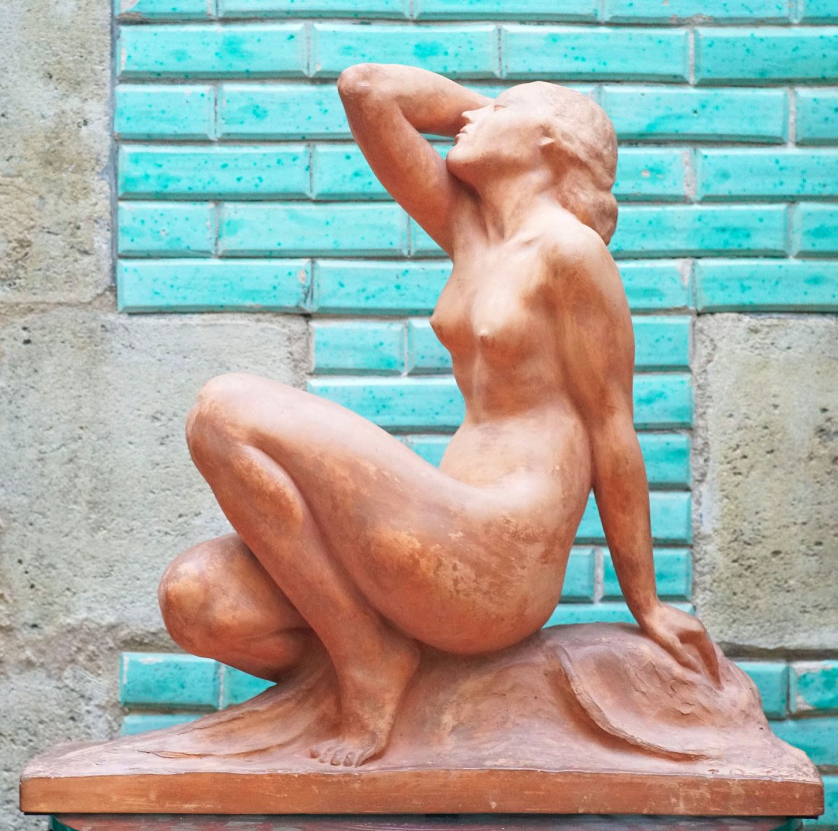 Jean ORTIS, Femme nue assise , terre cuite