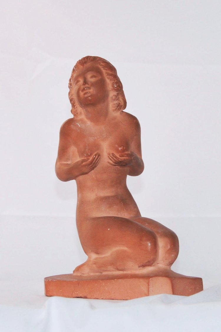 Seated Woman, Terracotta Art Déco