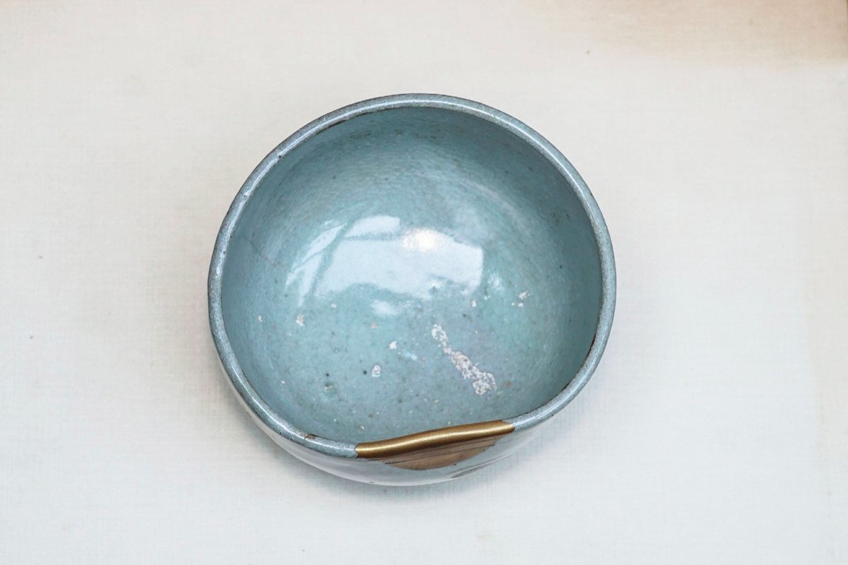 BOL CHAWAN de cérémonie du thé - Japon -  XVIIe - Kintsugi (réparation à l'Or)-photo-1