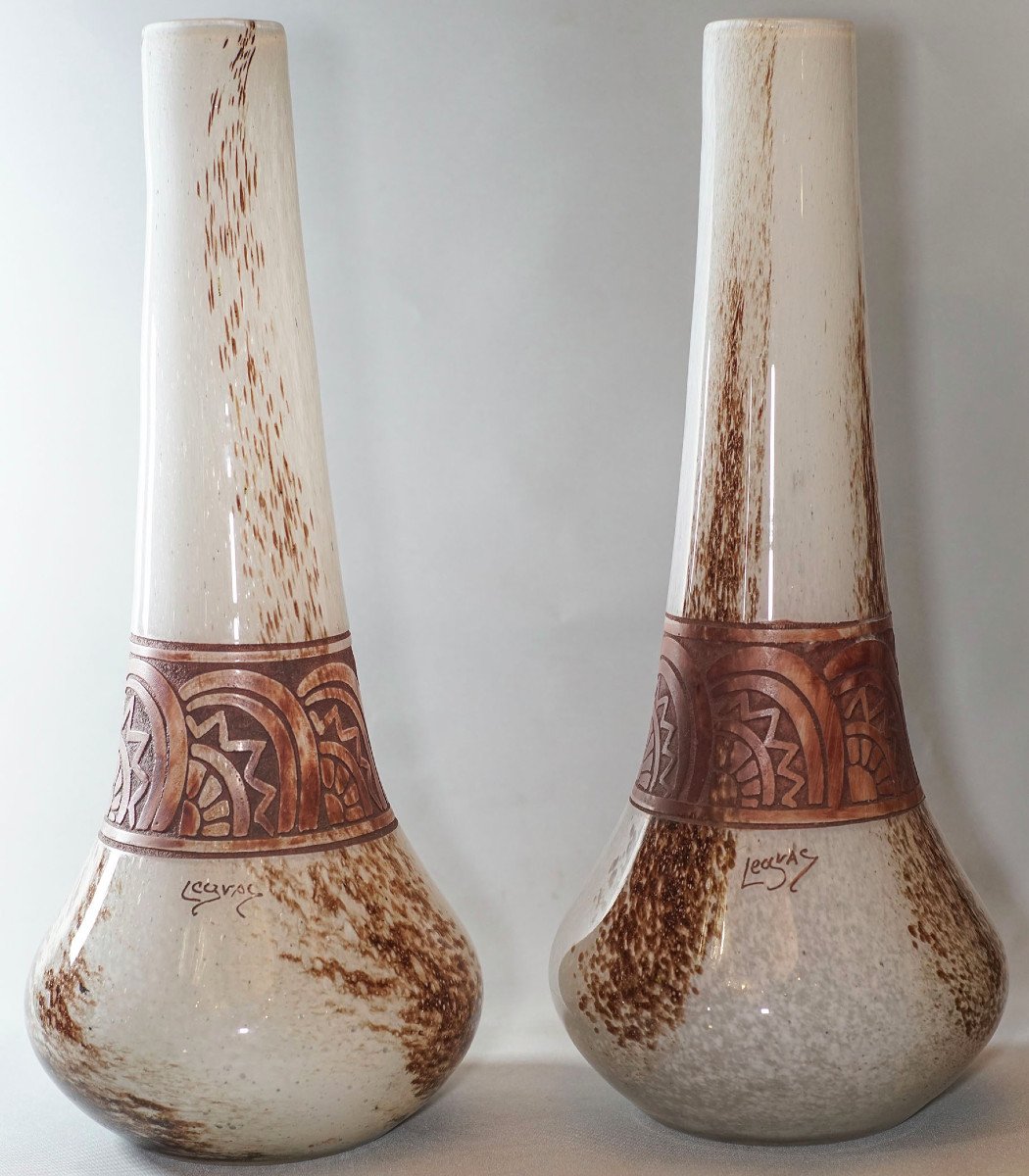 Théodore Legras, Paire De Vases Art Déco.