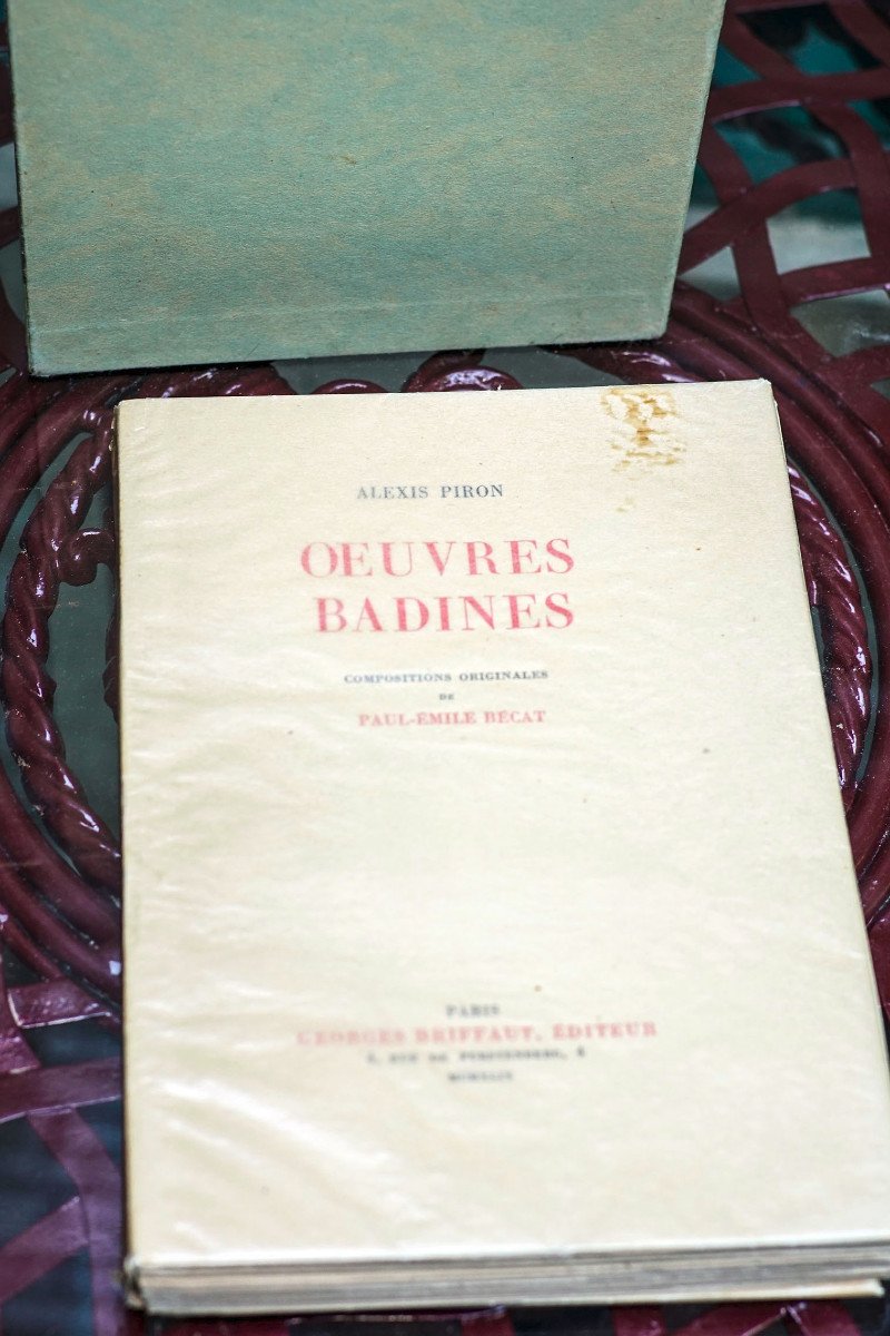 Curiosa :  "OEUVRES BADINES" d'Alexis PIRON, compositions originales Paul-Émile BÉCAT-photo-2