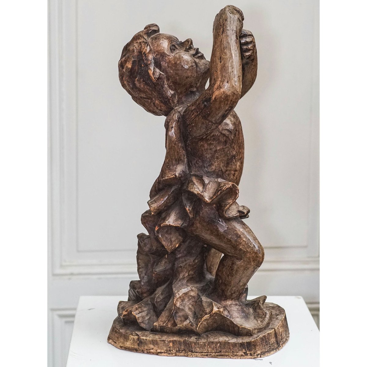 Large Wooden Putto, 18th