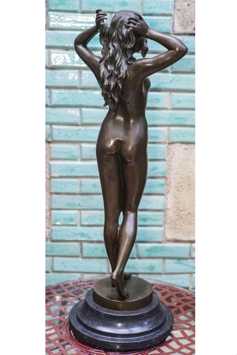 "awakening", Bronze Woman Sculpture Signed Pitta Luga.-photo-2