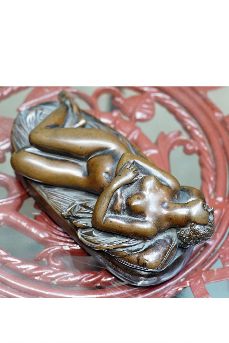 James Pradier Bronze "young Woman Sleeping"-photo-1