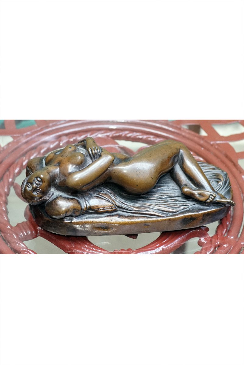 James Pradier Bronze "young Woman Sleeping"-photo-2