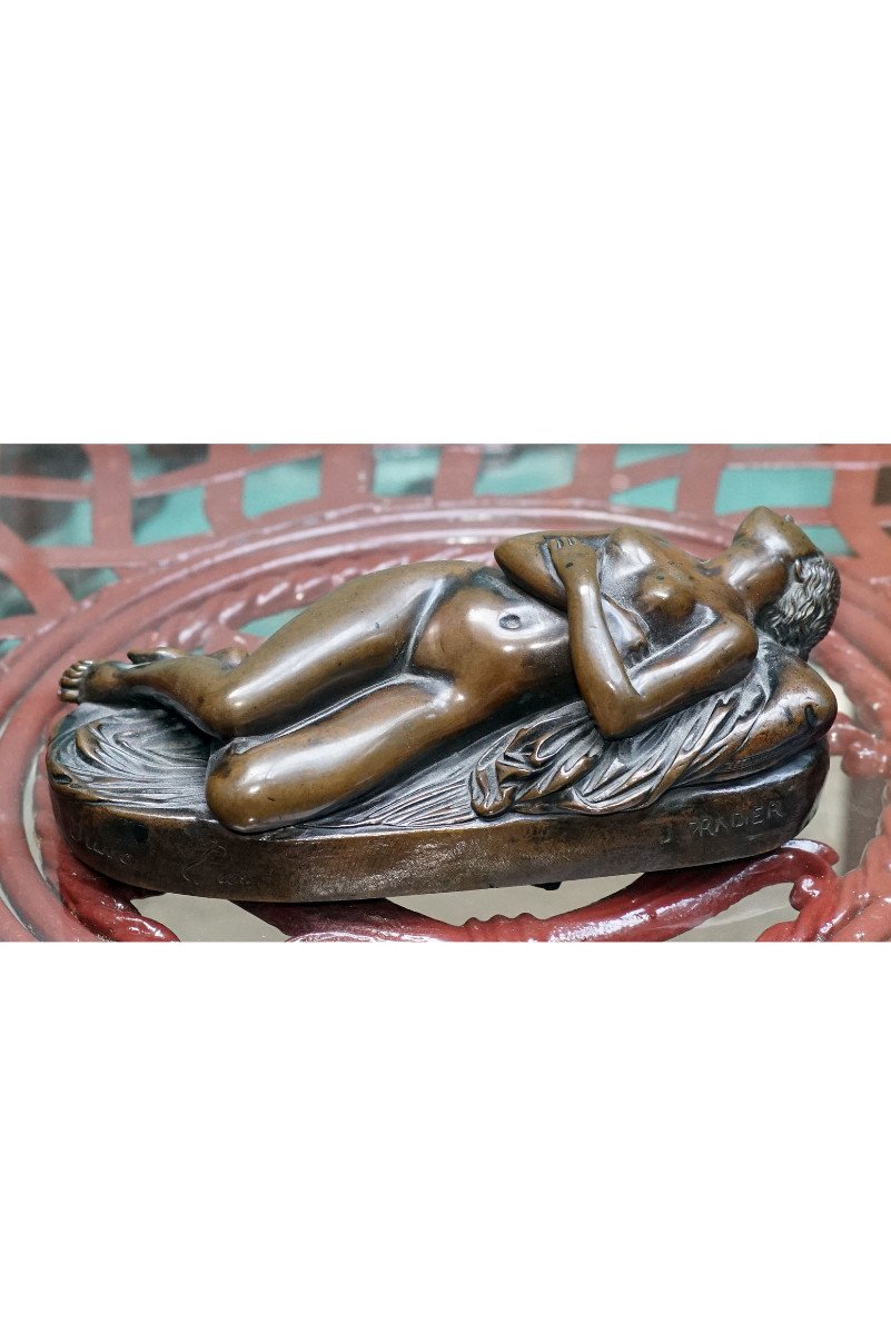 James Pradier Bronze "young Woman Sleeping"-photo-4