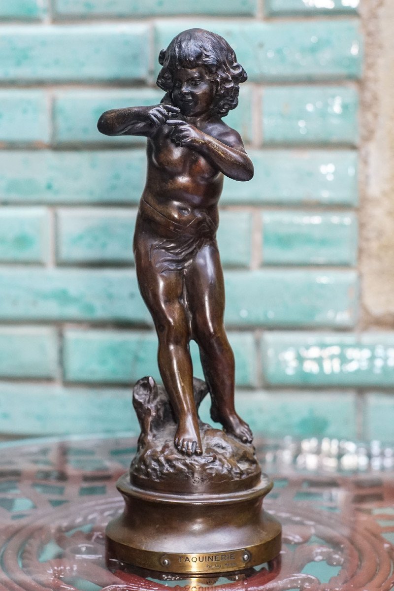 Auguste MOREAU, "TAQUINERIE" & "MUTINERIE" . Paire de bronzes.-photo-3