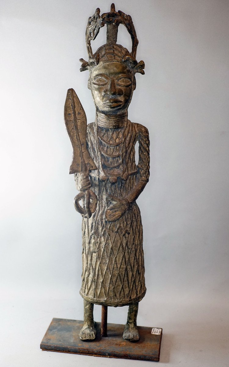 OBA GUERRIER, bronze ancien du Bénin