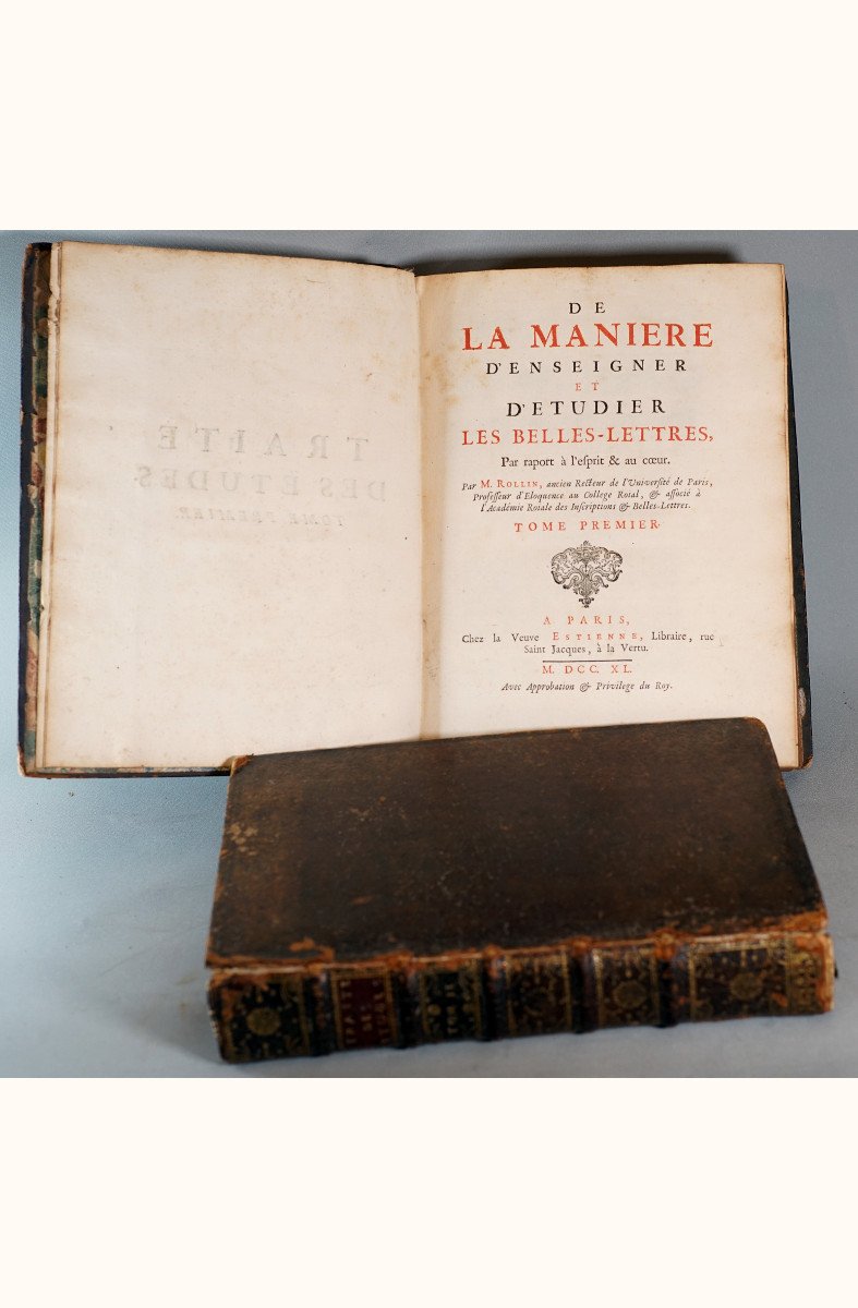 Treatise On Studies, 2 Volumes, M. Rollin, 1740-photo-1