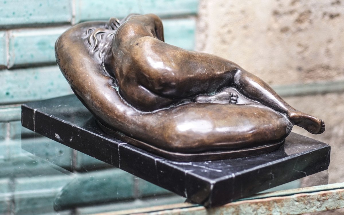 L.J.R. COLLIN, Sculpture bronze nu femme-photo-5