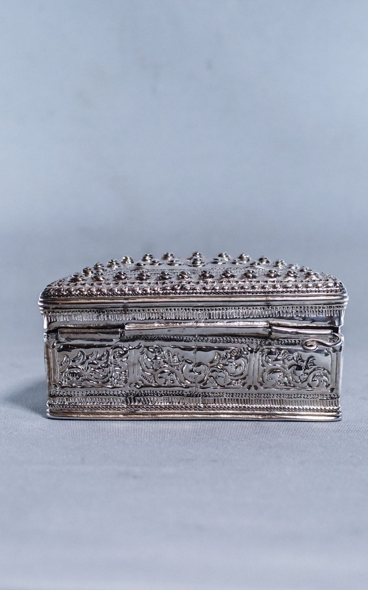 Half Moon Burmese Silver Betel Lime Box 117g-photo-1