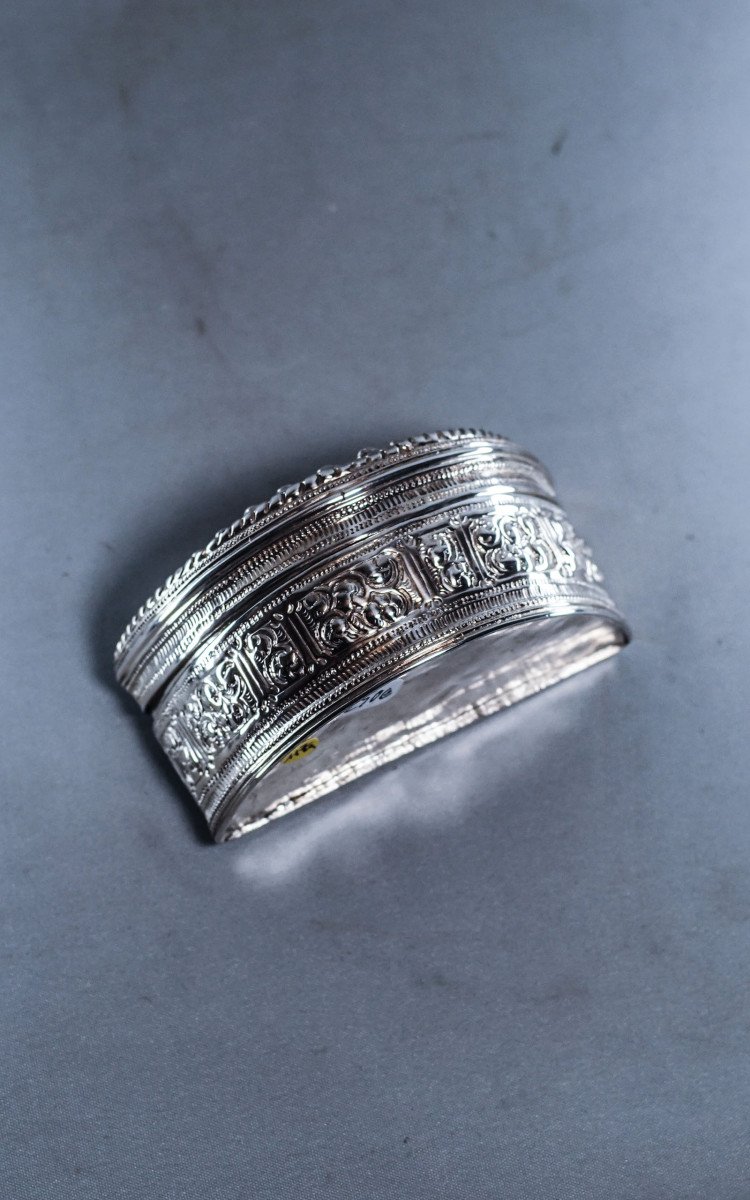 Half Moon Burmese Silver Betel Lime Box 117g-photo-5