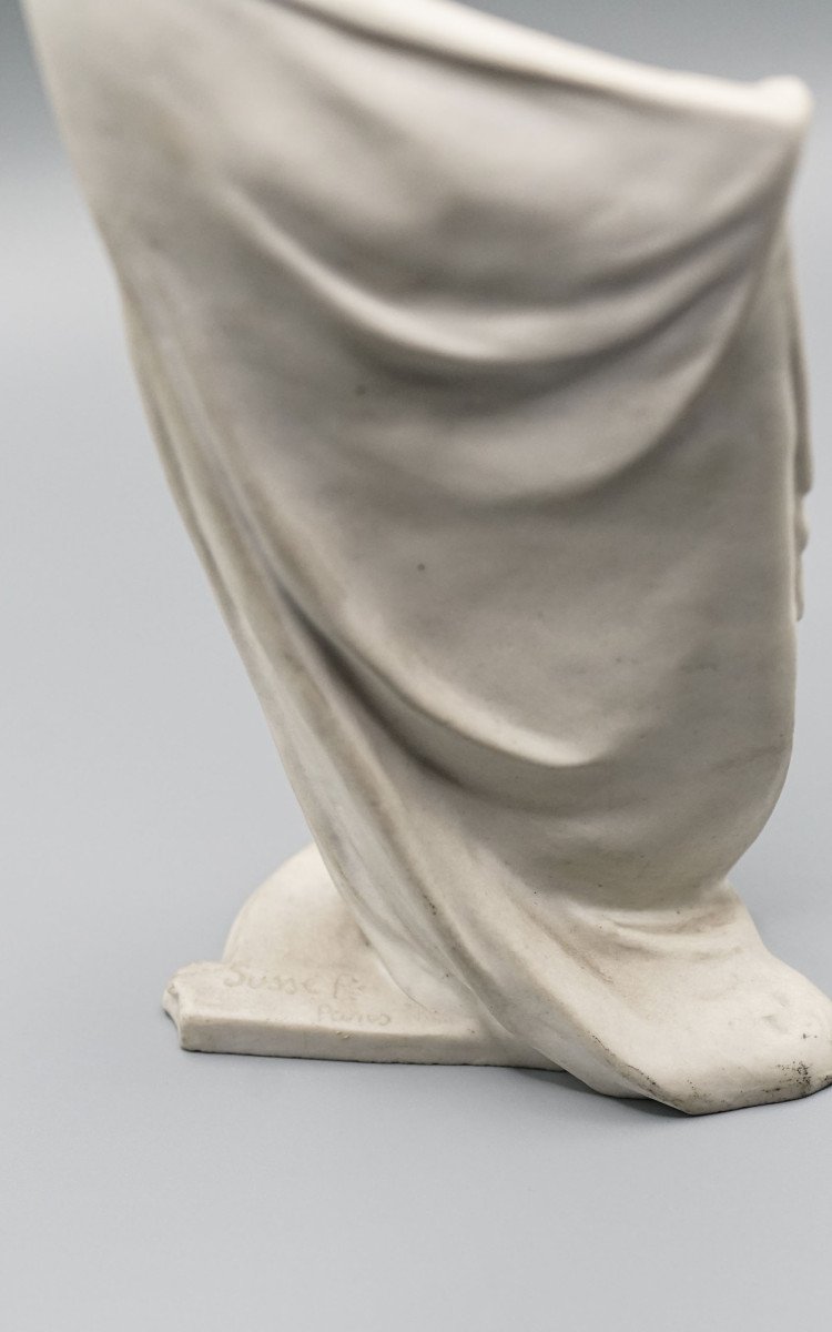 Théodore Riviére 1857-1912 Draped Nude, Biscuit-photo-3