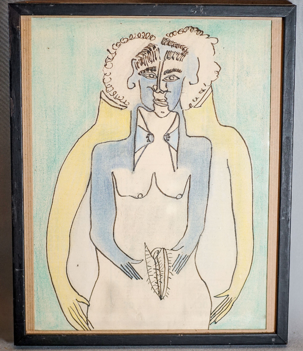 Gennaro IPOLITO, dessin pastel sur papier sous verre