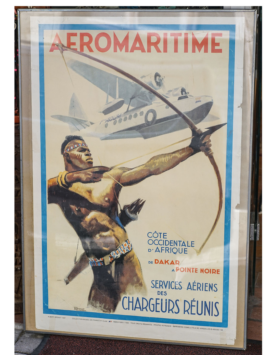 AFFICHE AÉROMARITIME sous plexi