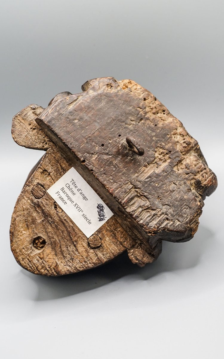 17th Century Wooden Angel Head-photo-4