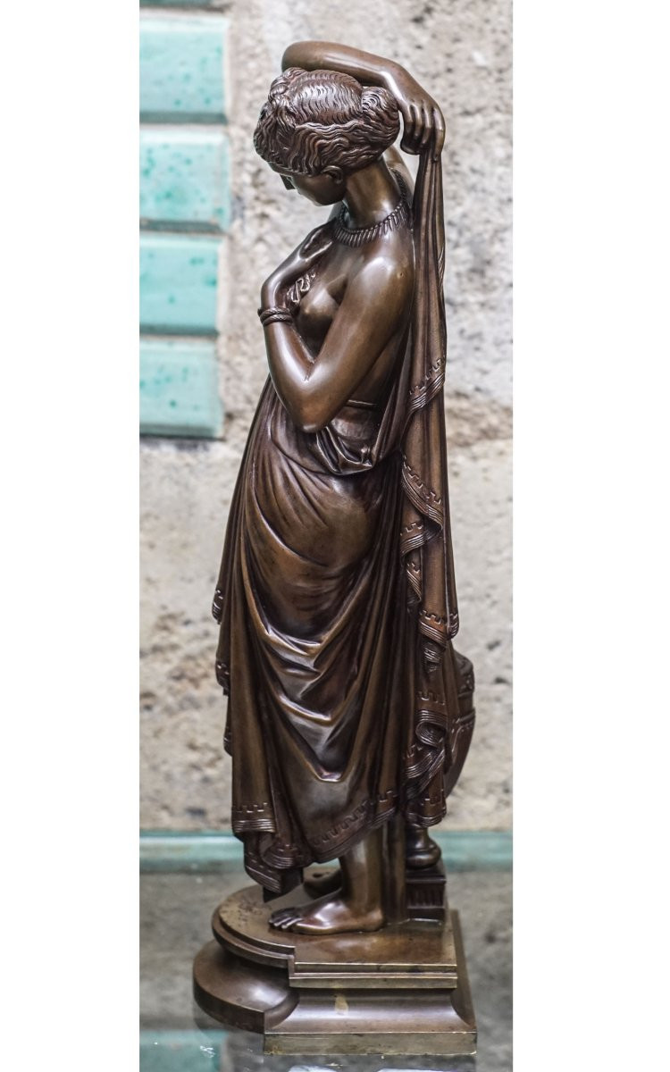 James Pradier, 1790-1852, "phryné", Rare Bronze Version Called "immodest", Fonte Susse Frères-photo-4
