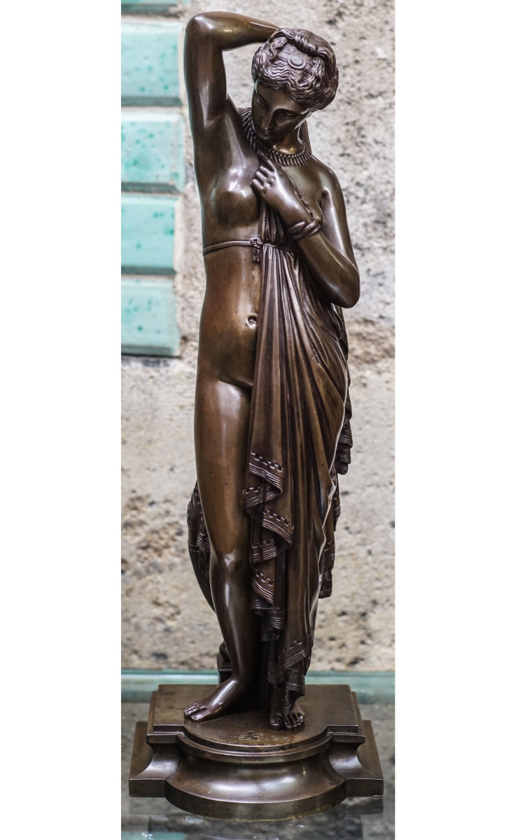 James Pradier, 1790-1852, "phryné", Rare Bronze Version Called "immodest", Fonte Susse Frères