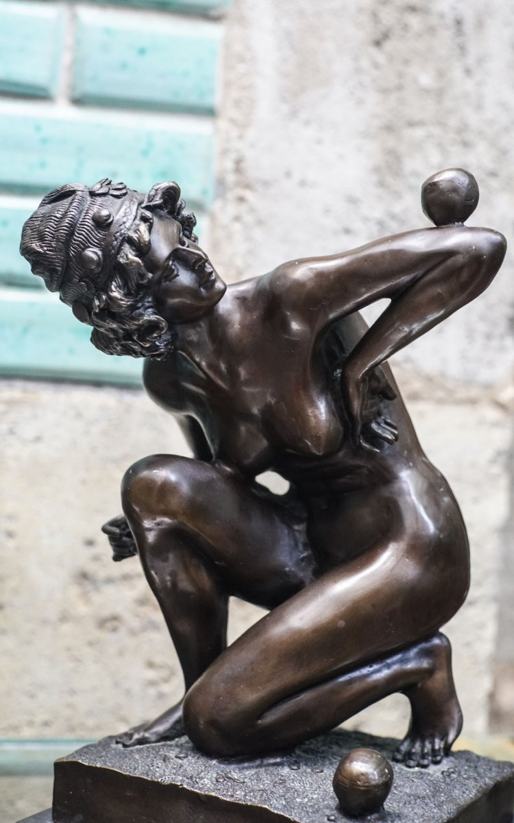 Affortunato GORY, Bronze femme art déco, "Malabarista" - Jonglerie-photo-1