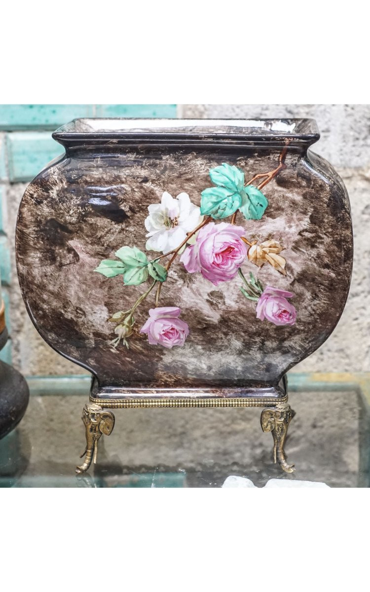 Earthenware Planter Fb Paris, Circa 1900-photo-3