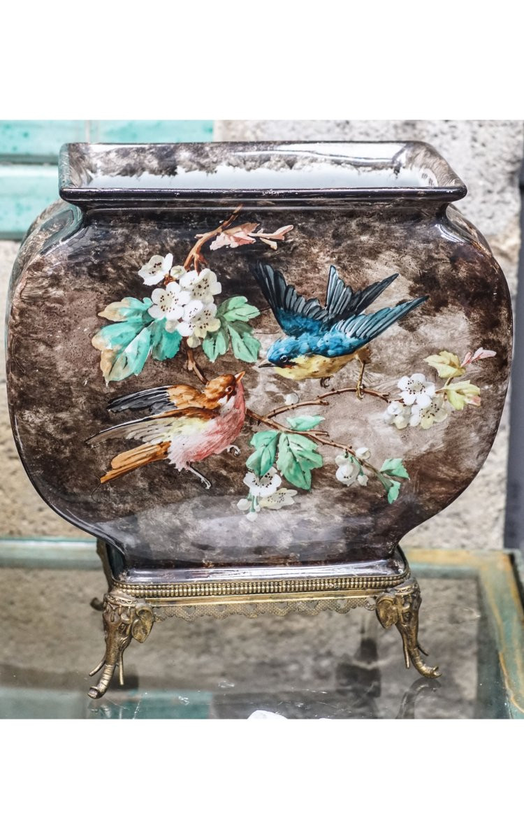 Earthenware Planter Fb Paris, Circa 1900-photo-6