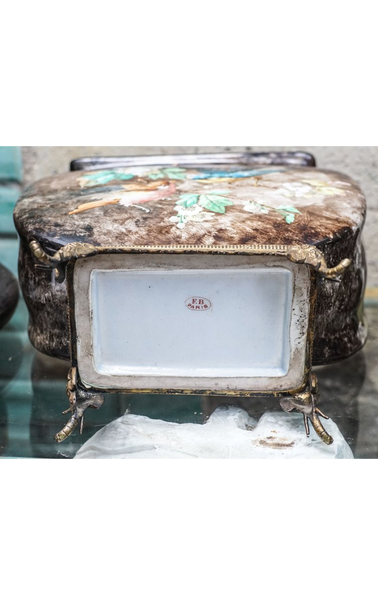 Earthenware Planter Fb Paris, Circa 1900-photo-7