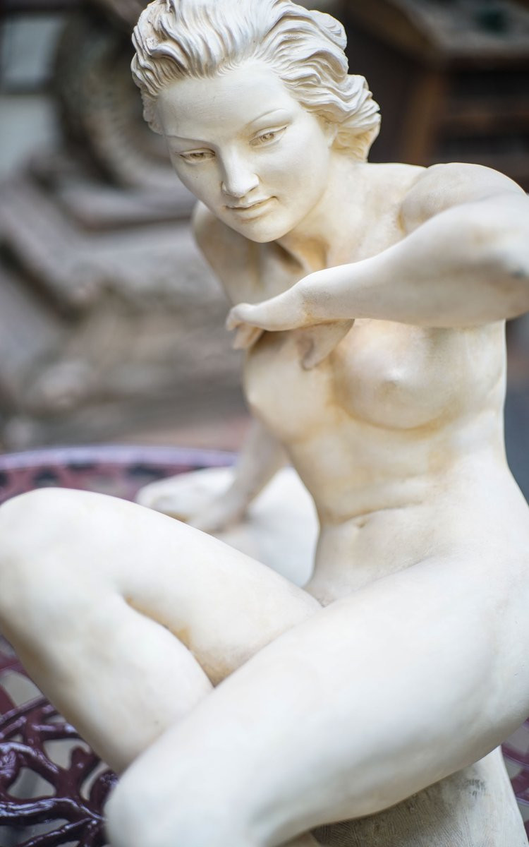 A. BROCHARD, Terre cuite, FEMME ALLONGÉE ART DÉCO-photo-6
