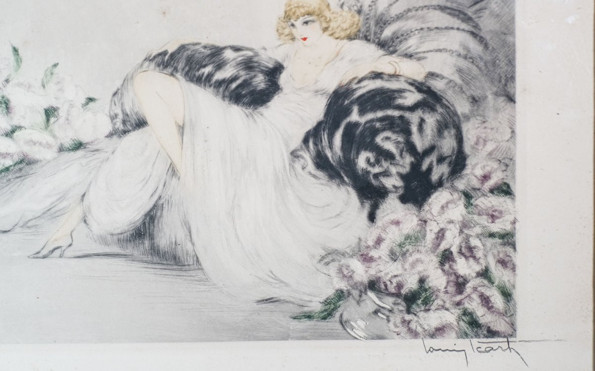 Louis ICART, "LA DAME SUR CANAPÉ"-photo-2