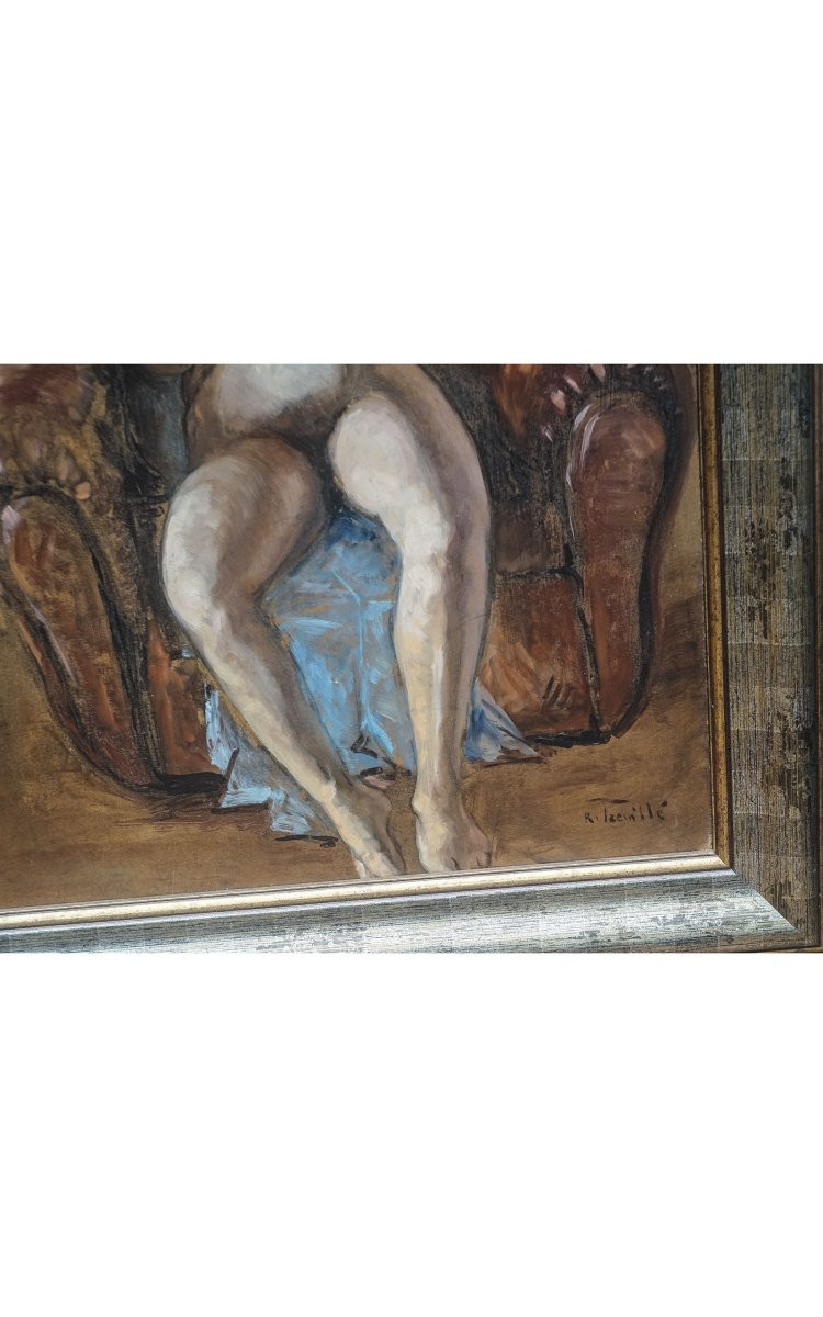 Trévillé R. "nu Féminin Au Fauteuil Club"-photo-2