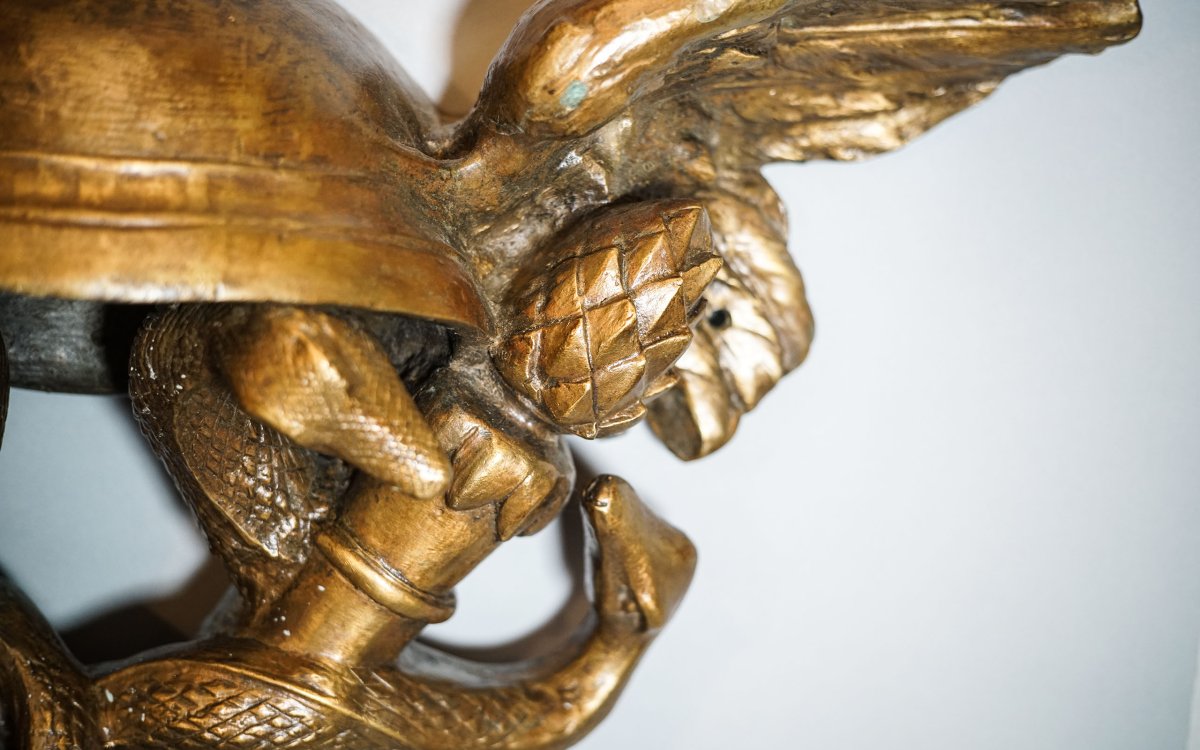 Hermes Attributes: Bronze Saddle Trophy Featuring Caduceus And A Helmet-photo-3