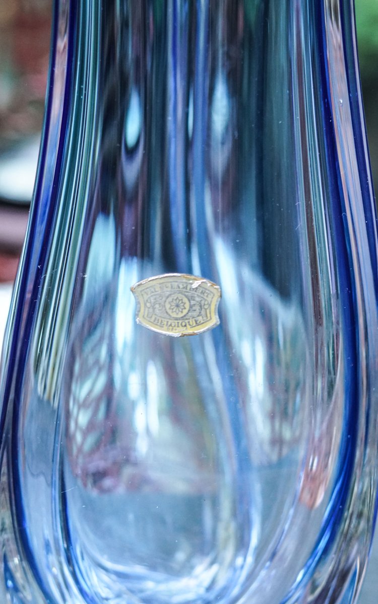 VAL SAINT LAMBERT, Vase cristal massif-photo-2