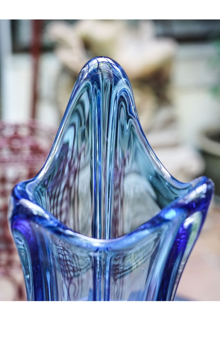 VAL SAINT LAMBERT, Vase cristal massif-photo-3