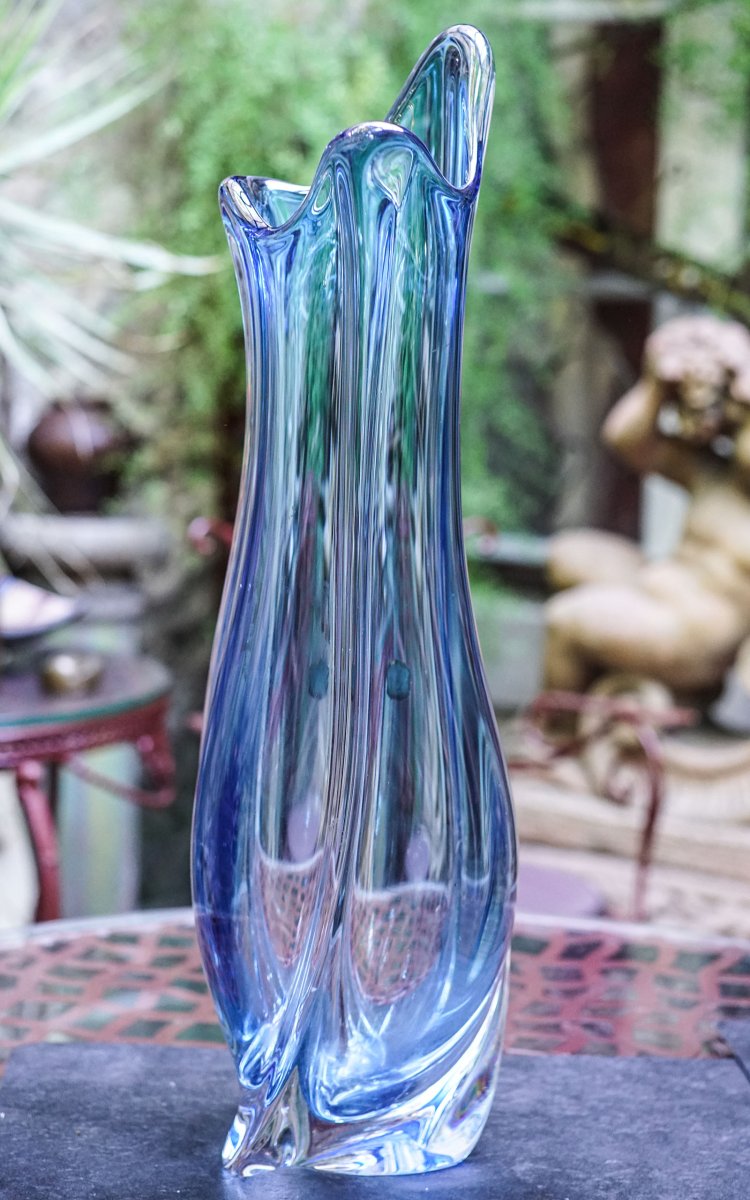 VAL SAINT LAMBERT, Vase cristal massif-photo-4