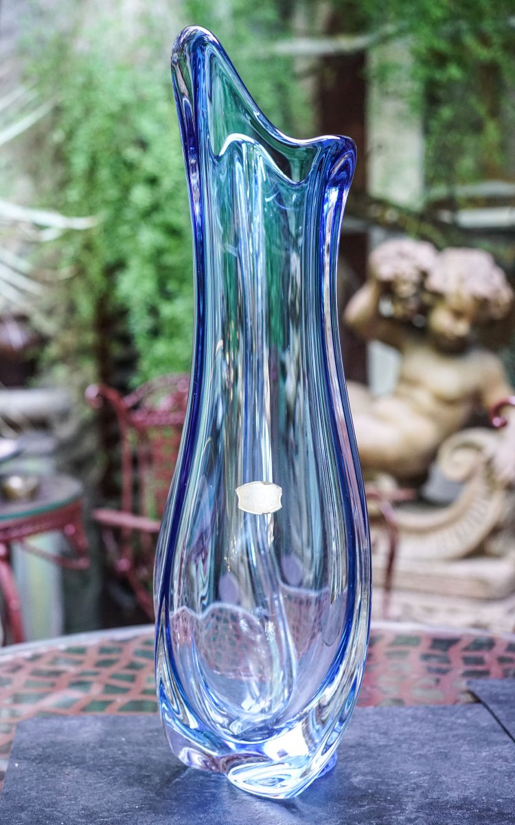 VAL SAINT LAMBERT, Vase cristal massif-photo-4