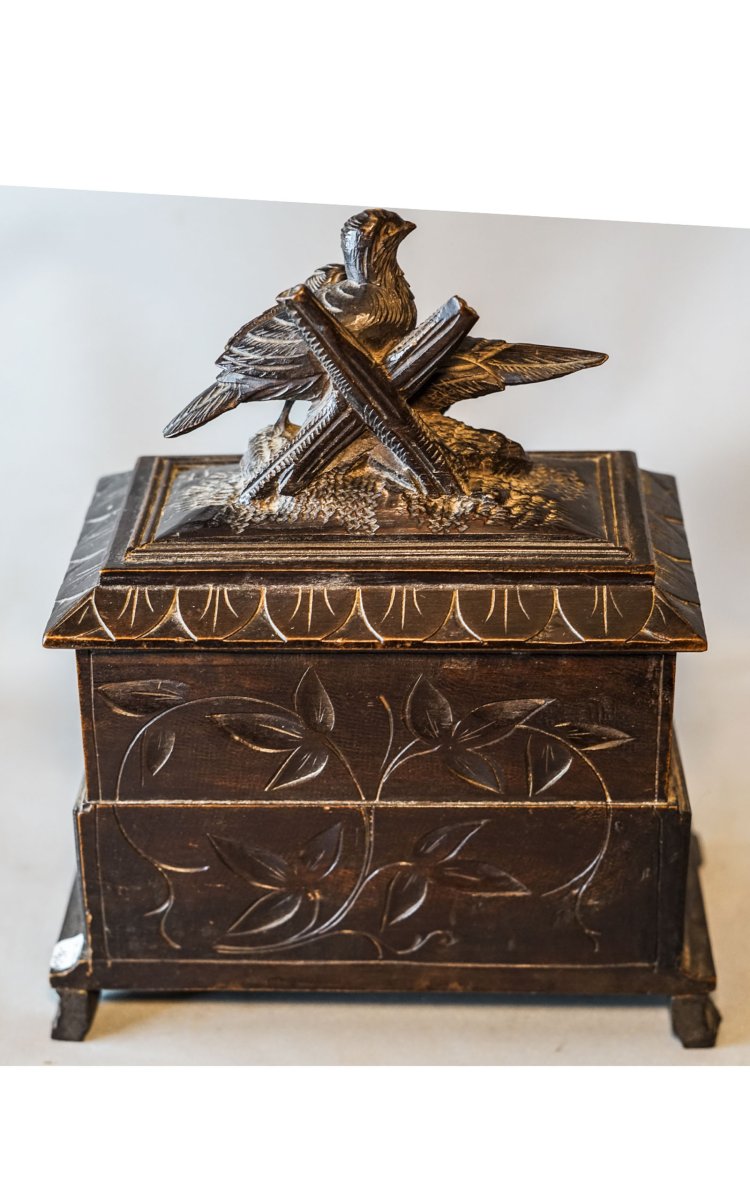 Boite bois aux oiseaux, coffret à bijoux,  N III-photo-5