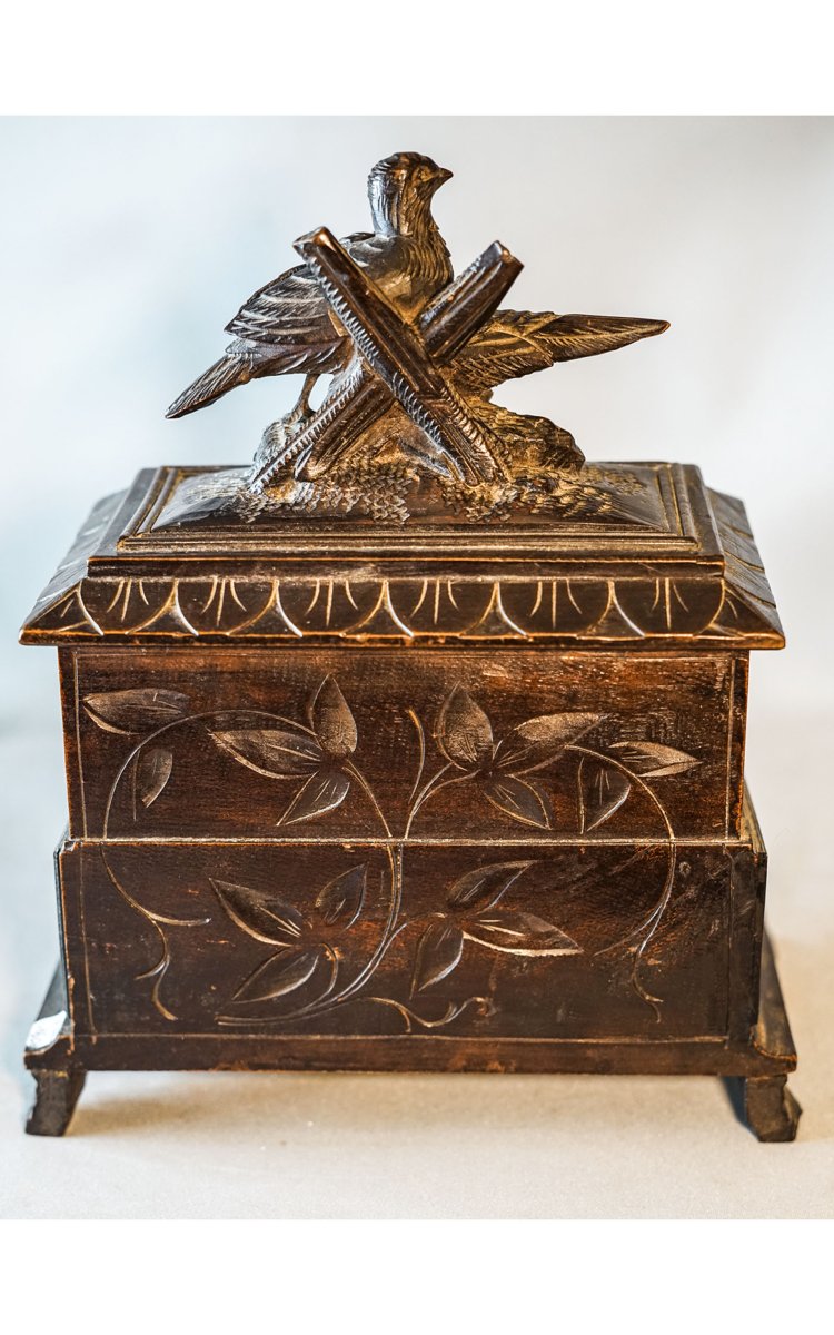 Boite bois aux oiseaux, coffret à bijoux,  N III