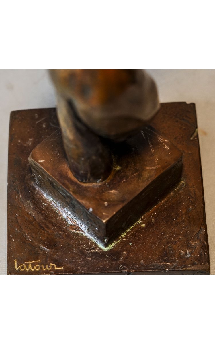 Latour Nude Woman, Art Deco Bronze-photo-2