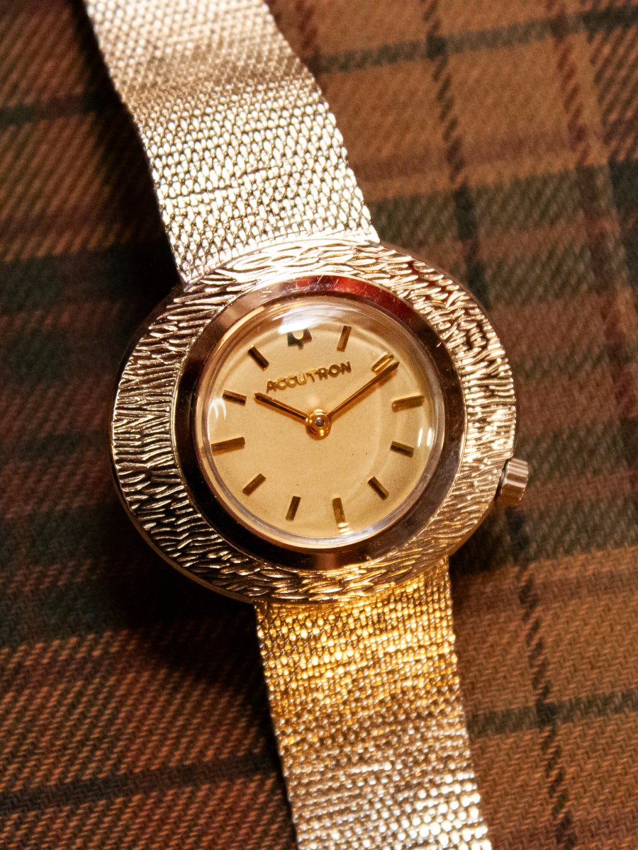 Bulova Accutron, Integrated Bracelet, Gold Plated