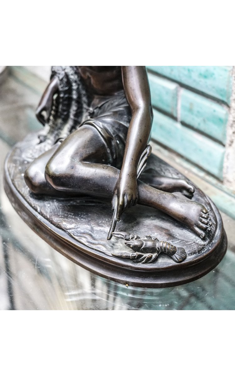 Pêcheur napolitain au homard, bronze-photo-3