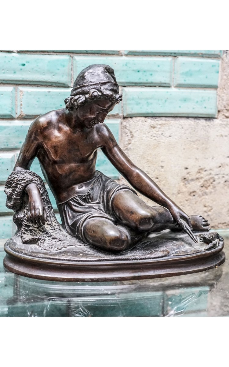 Pêcheur napolitain au homard, bronze